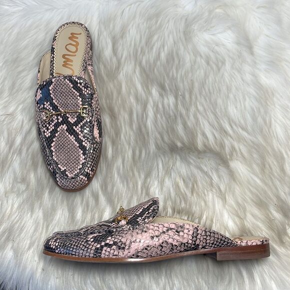 Sam Edelman Linnie Sesame Embossed Tailored Mules Sz 7.5 - Picture 1 of 6